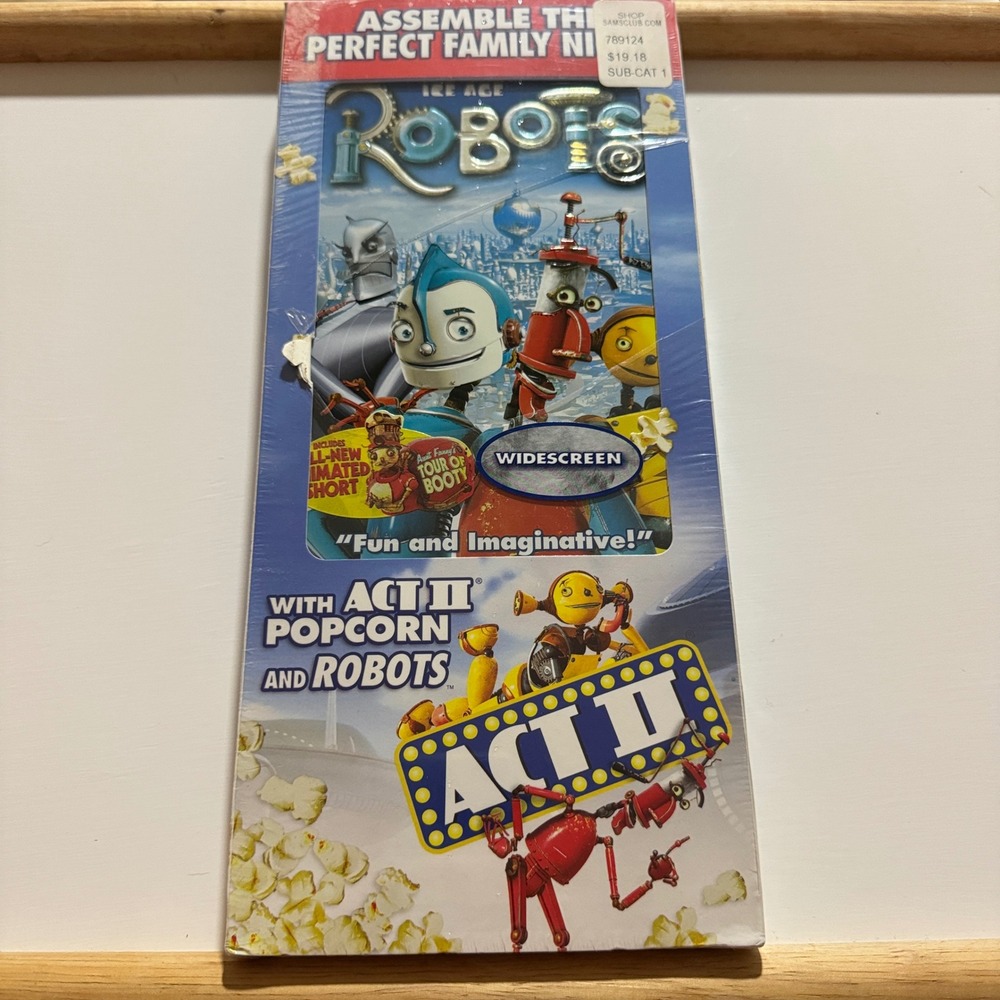 Robots DVD Widescreen Edition New Sealed Blue Sky Act II Popcorn Set